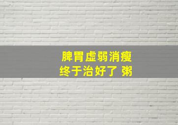 脾胃虚弱消瘦终于治好了 粥